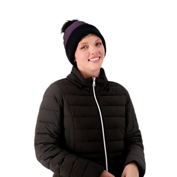 Artic Expedition Purple Quilted Beanie Removable Pom Pom Winter Hat Size S/M NWT - Picture 2 of 9